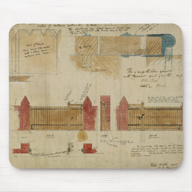 Tapis De Souris Plans et altitudes pour la Chambre rouge, Bexley (Devant)