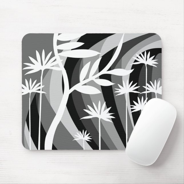 Tapis De Souris Plante noir et blanc (Avec souris)