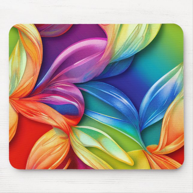 Tapis De Souris Plaque Abstraite de souris florale (Devant)