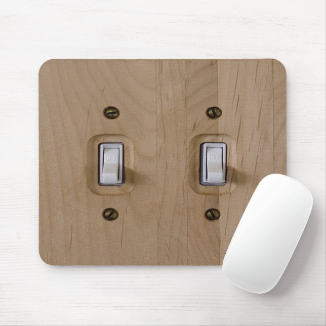 Tapis De Souris Plaque de commutateur en bois double (Avec souris)