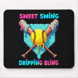 Tapis De Souris Plaque de home de softball à gouttes pour filles g