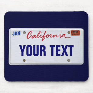 Tapis De Souris Plaque de licence Californie (personnalisable)