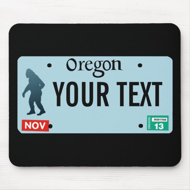 Tapis De Souris Plaque de licence Oregon Sasquatch (Devant)