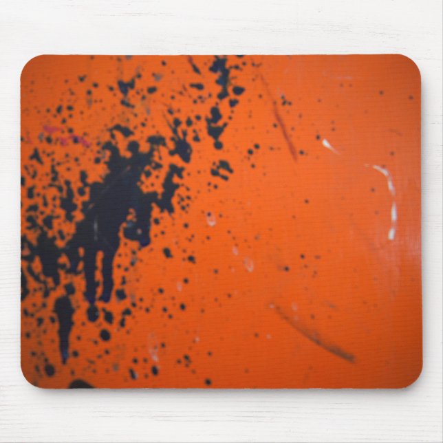 Tapis De Souris Plaque de peinture noire sur orange (Devant)