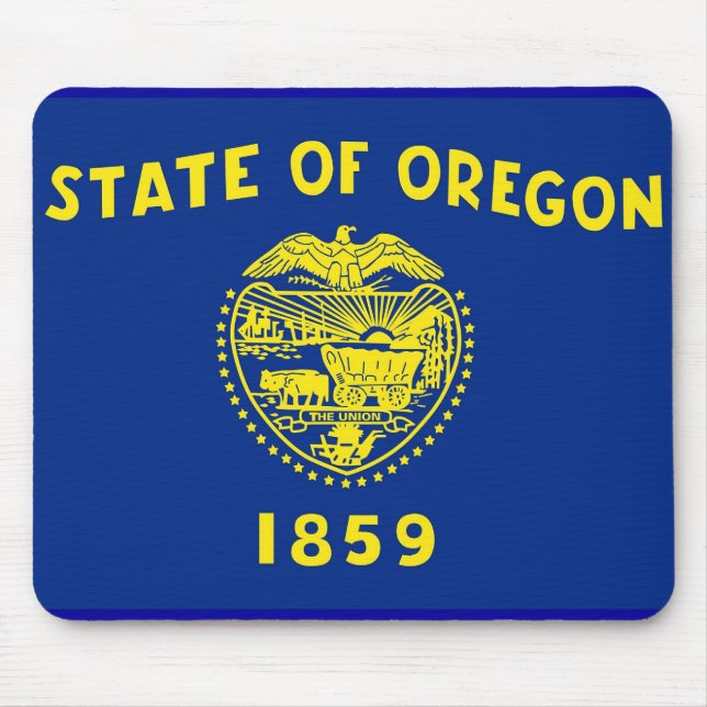 Tapis De Souris Plaque de souris avec Drapeau de l'Oregon State -  (Devant)