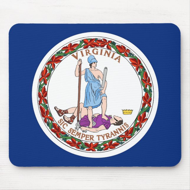 Tapis De Souris Plaque de souris avec Drapeau de Virginie State -  (Devant)