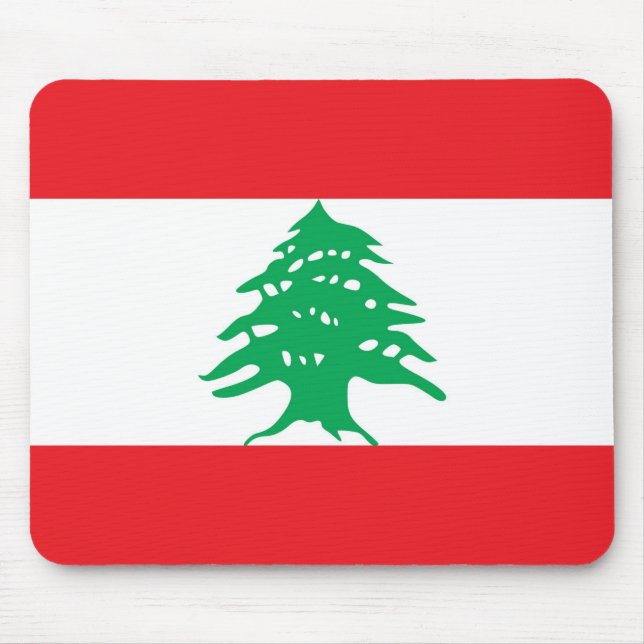 Tapis De Souris Plaque de souris avec Drapeau du Liban (Devant)