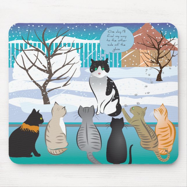 Tapis De Souris Plaque de souris Cat Design (Aqua) (Devant)
