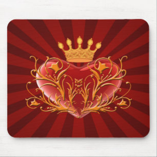Tapis De Souris Plaque de souris coeur Filigree Crown