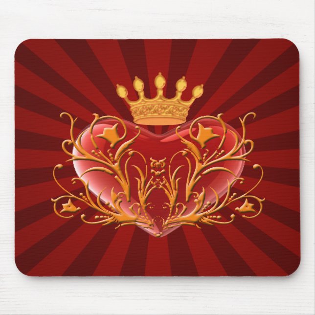 Tapis De Souris Plaque de souris coeur Filigree Crown (Devant)