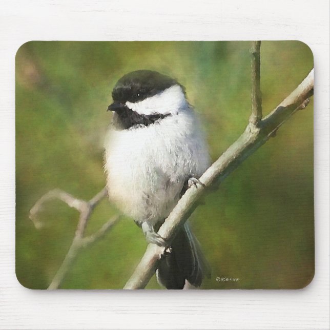 Tapis De Souris Plaque de souris de chickadee noire (Devant)