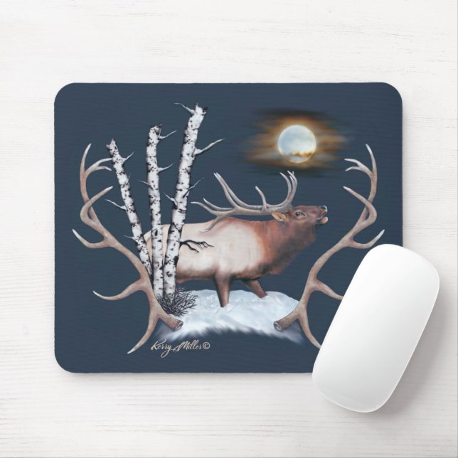 Tapis De Souris Plaque de souris d'Elk Bull (Avec souris)