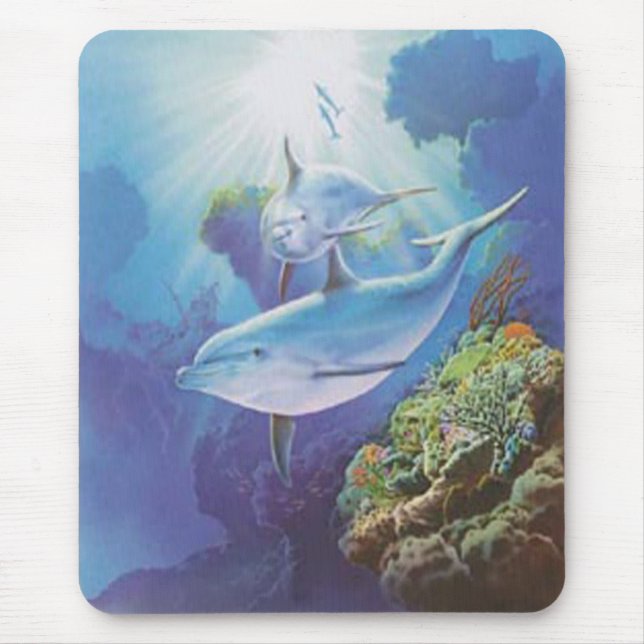 Tapis De Souris Plaque de souris Dolphin d'eau (Devant)