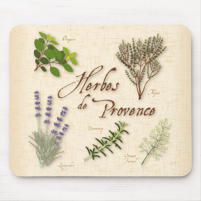 Tapis De Souris Plaque de souris Herbes de Provence (Devant)