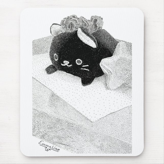 Tapis De Souris Plaque de souris Kitty Stipplée (Devant)