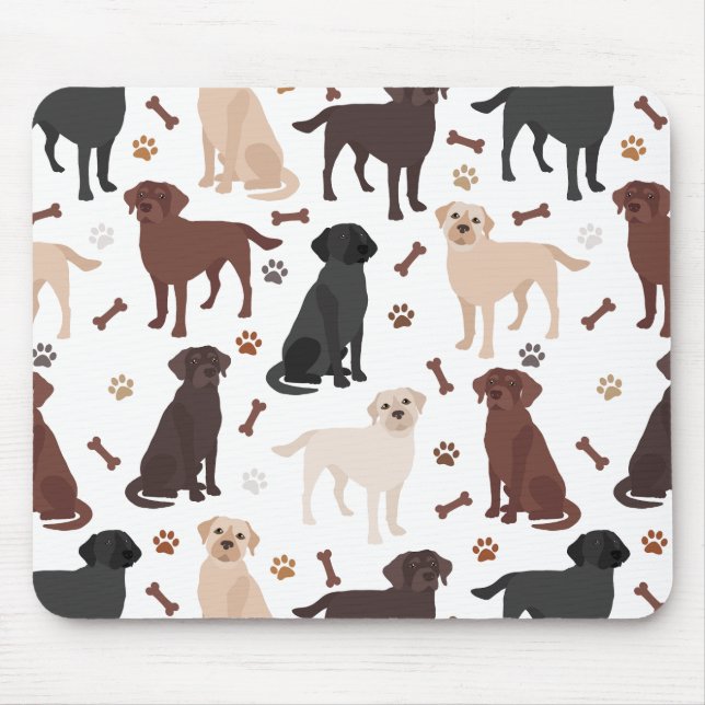 Tapis De Souris Plaque de souris Labrador Retriever Paks and Bones (Devant)