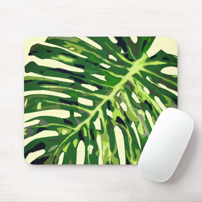 Tapis De Souris Plaque de souris Monstera Leabes (Avec souris)