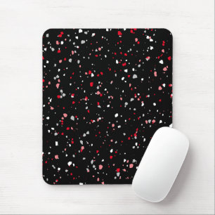 Tapis De Souris Plaque de souris Motif moderne Black Red Terrazzo