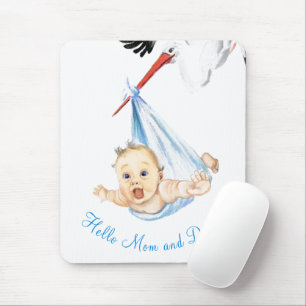 Tapis De Souris Plaque de souris pour bébé portant la cigogne