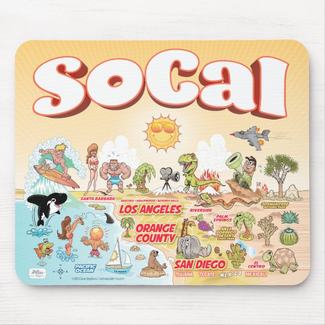 Tapis De Souris Plaque de souris SoCal ensoleillée (Devant)