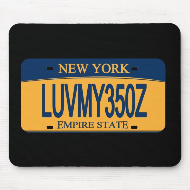 Tapis de souris plaque d'immatriculation NY 350Z (Devant)