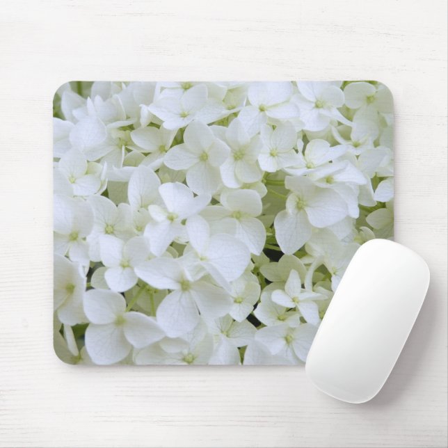 Tapis De Souris Plaque souris - Hydrangées blanches (Avec souris)