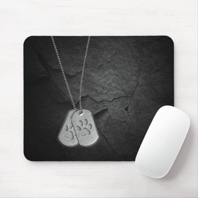 Tapis De Souris Plaques d'identification militaires avec empreinte (Avec souris)