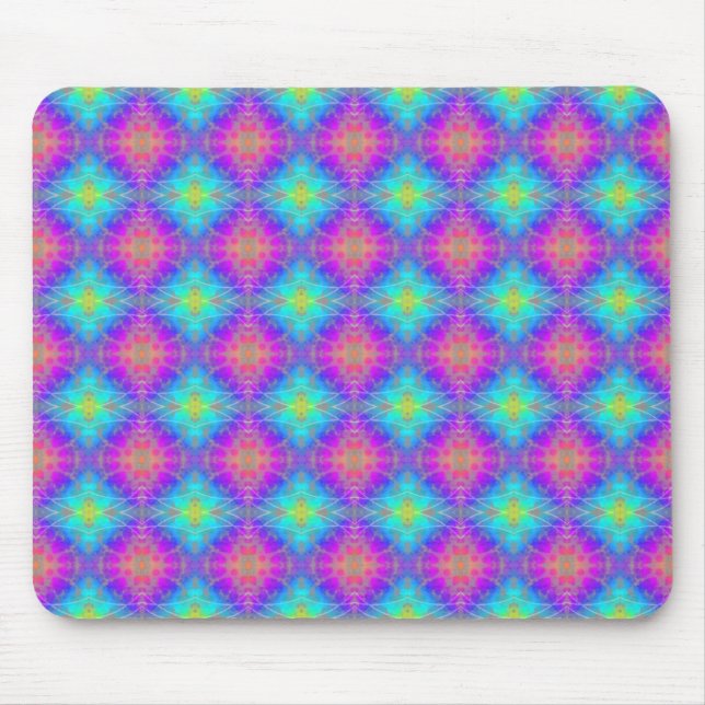 Tapis De Souris Plat Bokeh rose, bleu et violet (Devant)
