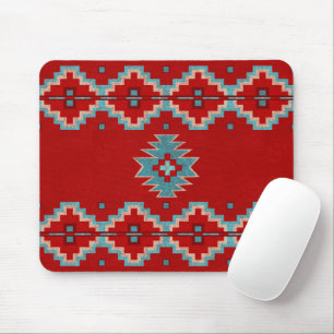 Tapis De Souris Plateaux sud-ouest rouges et turquoise