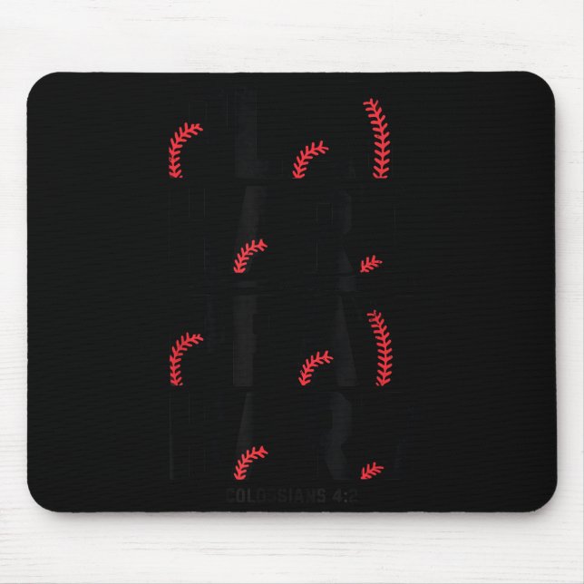 Tapis De Souris Play Hard Pray Hard Youth Boy Christian Baseball J (Devant)