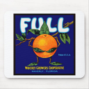 Tapis De Souris Plein étiquette d'oranges de marque