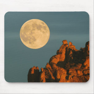 Tapis De Souris Pleine lune   Basalt Cliffs Smith Rock State Park