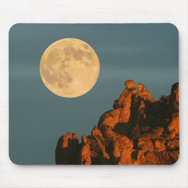 Tapis De Souris Pleine lune | Basalt Cliffs Smith Rock State Park (Devant)