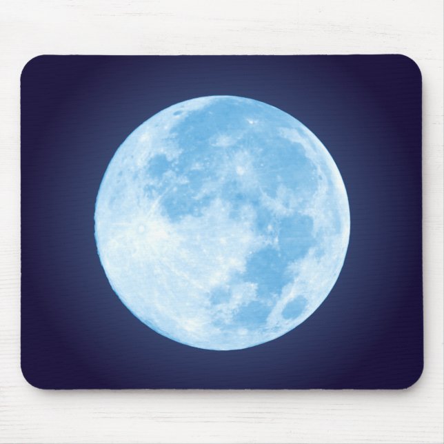 Tapis De Souris Pleine lune bleue Mousepad (Devant)