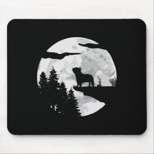 Tapis De Souris Pleine lune Bulldog La Nuit - Amoureux des chiens 