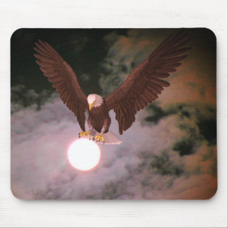 Tapis De Souris Pleine lune d'aigle chauve Imaginaire de nuit Sky