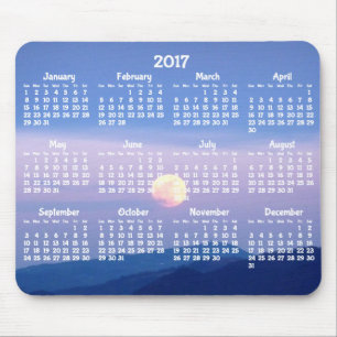 Tapis De Souris Pleine lune de cartes de souris du calendrier annu