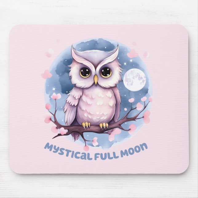 Tapis De Souris Pleine lune Mystique - Pastel Purple Night Sky - H (Devant)