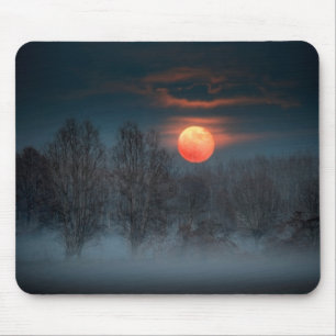 Tapis De Souris Pleine Lune Novembre à Scalenghe, Italie
