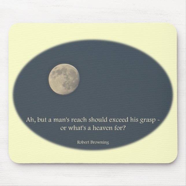 Tapis De Souris Pleine lune Robert Browning Citation (Devant)