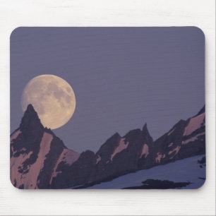 Tapis De Souris Pleine lune se lève   Montagnes Chugach Alaska
