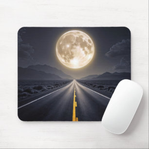 Tapis De Souris Pleine lune sur la route