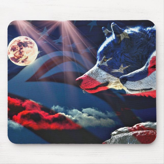 Tapis De Souris Pleine lune Wolf Wolf (Devant)