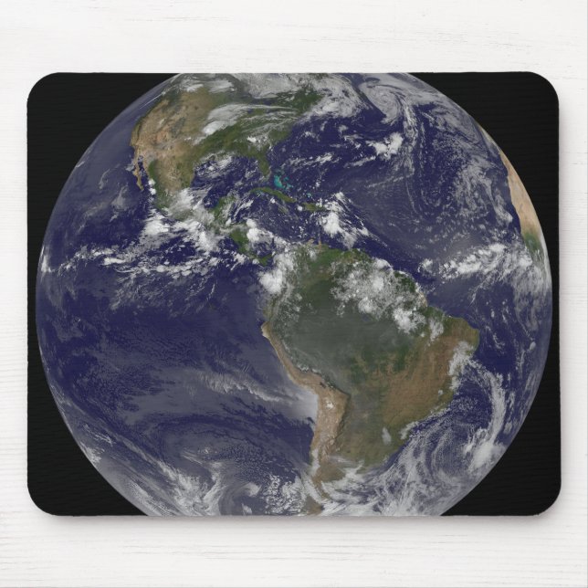 Tapis De Souris Pleine Terre montrant l'Amérique du Nord et l'Amer (Devant)