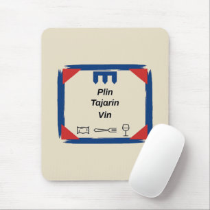 Tapis De Souris Plin Tajarin Vin Badge Drapeau Piémont