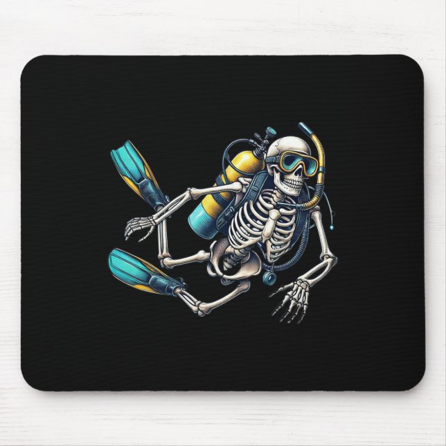 Tapis De Souris Plongée sous-marine Halloween Skeleton Scuba Diver (Devant)