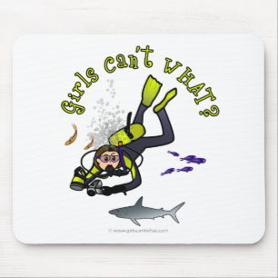 Tapis De Souris Plongeur de scuba féminin léger