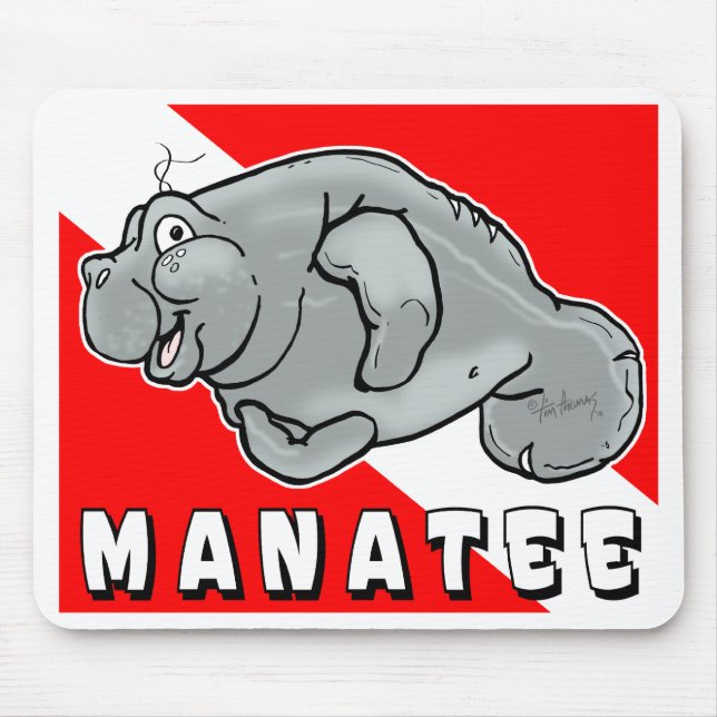 Tapis De Souris Plongeur Mousepad de lamantin d'ami (Devant)