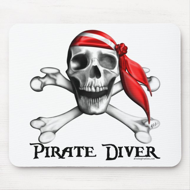 Tapis De Souris Plongeur Mousepad de pirate (Devant)