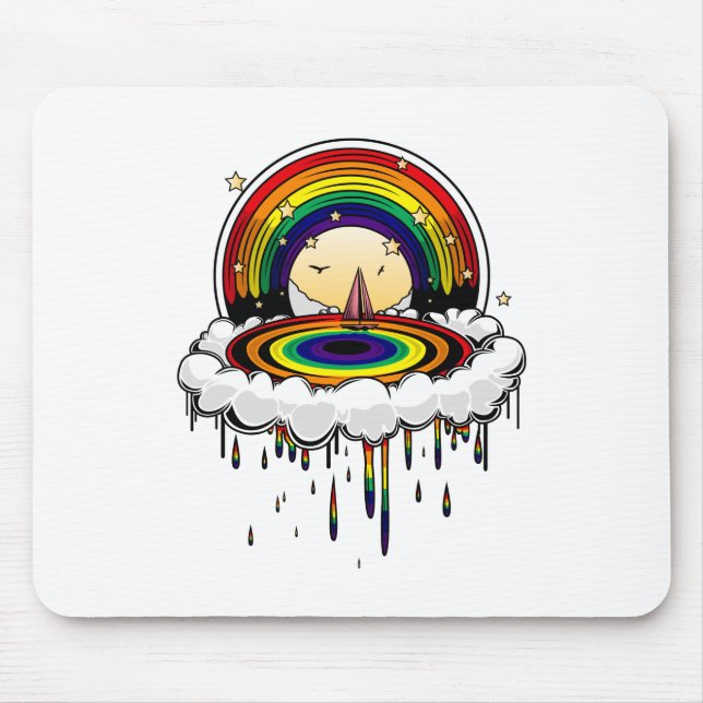 Tapis De Souris Pluie arc-en-ciel (Devant)